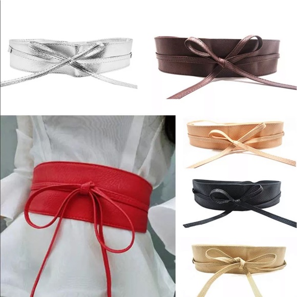 Belt faux leather wrap around bow new - Picture 2 of 2